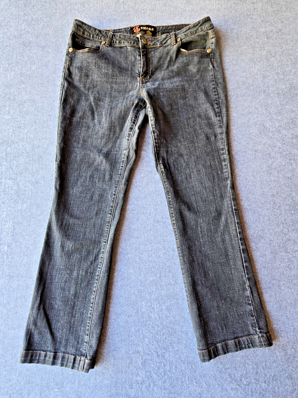 Rocawear Women's Jeans Charcoal Wash Stretch Embellished Size 22 (39"x31")